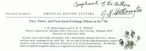 A copy of the paper, signed by F.D.C. Willard himself.