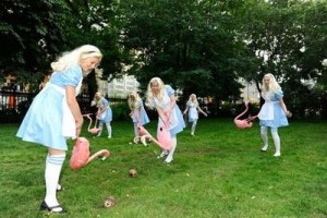 A group of academics going 'Full Alice'.